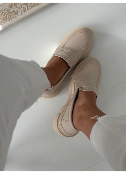 Bej klasik model loafer