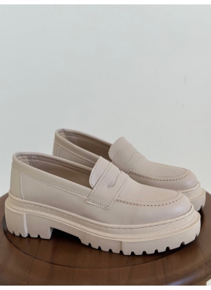 Bej klasik model loafer