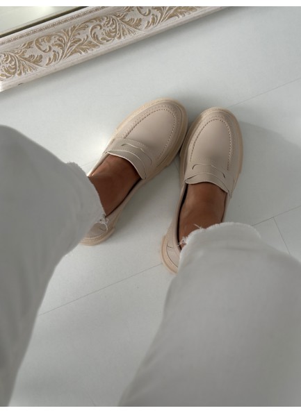 Bej klasik model loafer