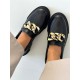 Gold zincirli loafer ayakkabı 