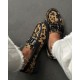 Leopar ince taban loafer ayakkabı 