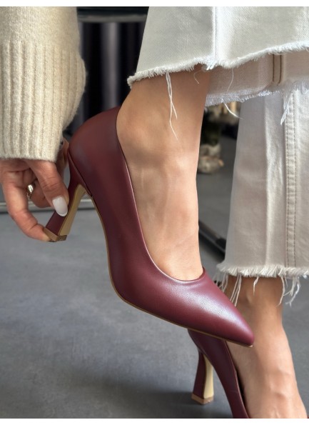 Bordo renk stiletto 