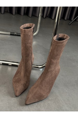 Kahve süet streç bot