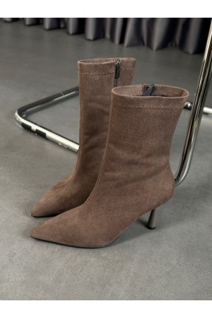 Kahve süet streç bot