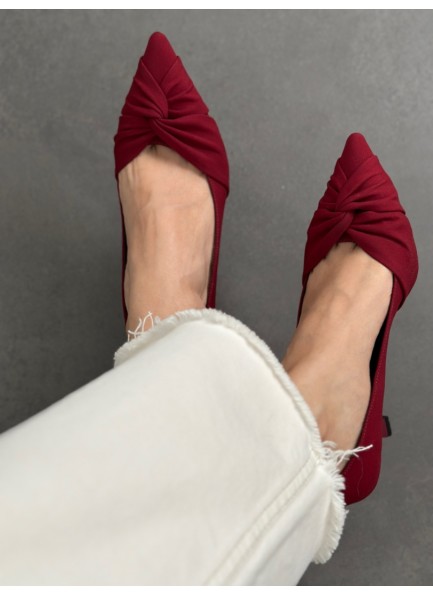 Bordo büzgülü stiletto 