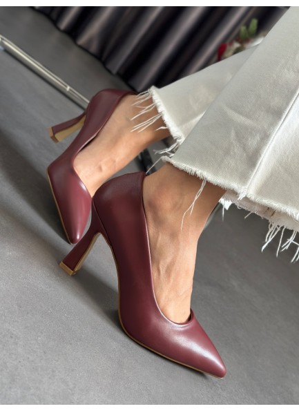 Bordo renk stiletto 