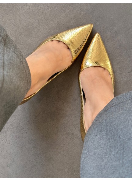 Gold rugan baskılı stiletto