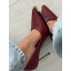 Bordo gold metal burun stiletto 