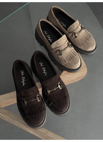 Vizon püsküllü hakiki deri loafer 