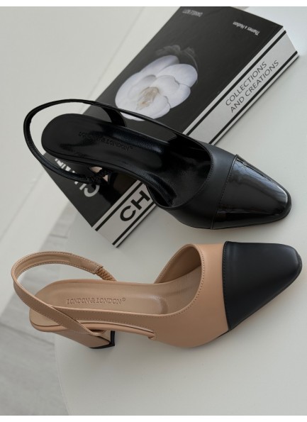 Siyah topuklu ayakkabı 