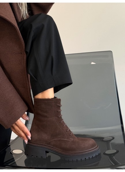 Acı kahve gerçek deri postal