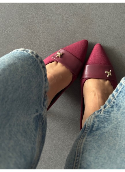 Bordo süet stiletto 