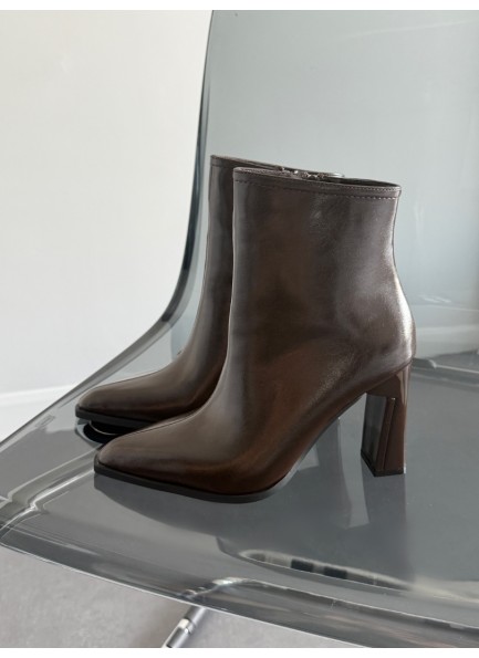 Acı kahve rugan topuklu bot 