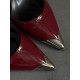 Bordo metal burun detaylı stiletto 