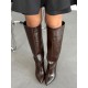 Krokodil acı kahve uzun çizme