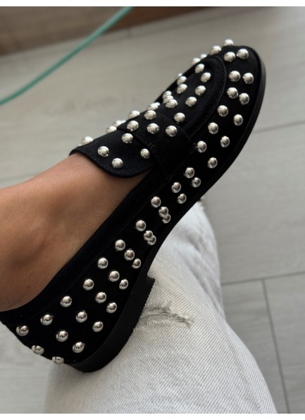 Siyah Troklu loafer ayakkabı 