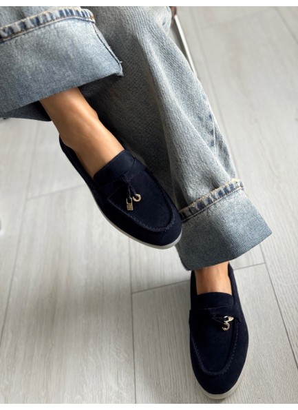Lacivert deri loafer