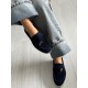 Lacivert deri loafer