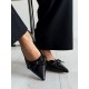 Siyah rugan fiyonklu stiletto 