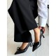 Siyah rugan fiyonklu stiletto 