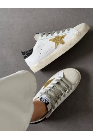 Gold detaylı simli spor ayakkabı 