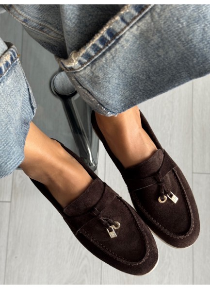 Acı kahve deri loafer