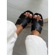 Siyah deri platform terlik 