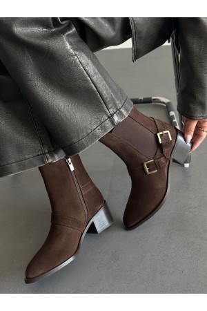 Acı kahve western hakiki deri bot