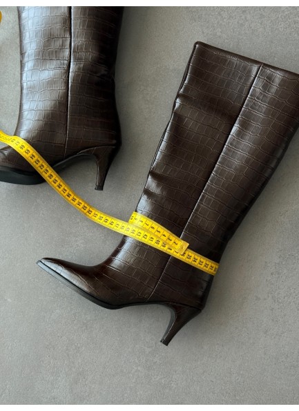 Acı kahve krokodil XL çizme