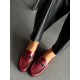 Bordo ince taban loafer 