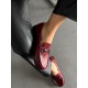 Bordo ince taban loafer 