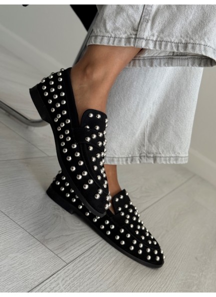 Siyah Troklu loafer ayakkabı 