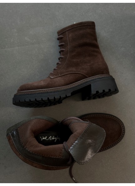 Acı kahve gerçek deri postal