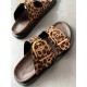 Leopar çift tokalı terlik