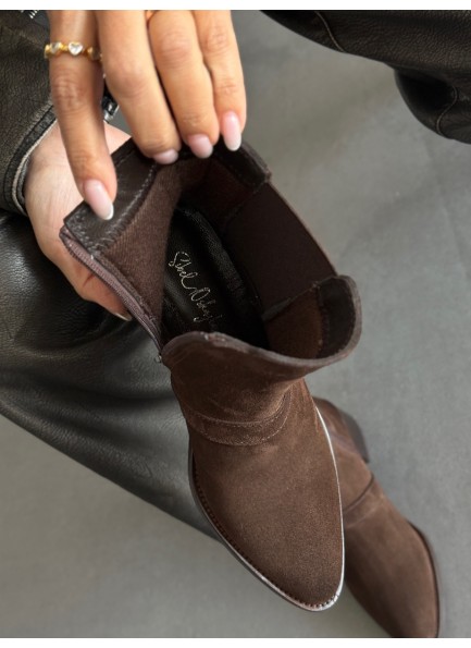 Acı kahve western hakiki deri bot