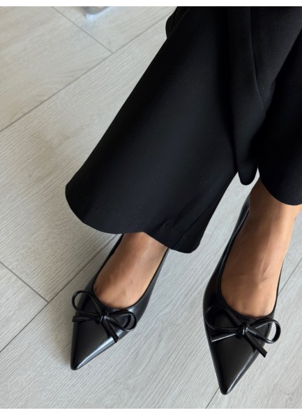 Siyah rugan fiyonklu stiletto 