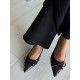 Siyah rugan fiyonklu stiletto 