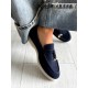 Lacivert deri loafer
