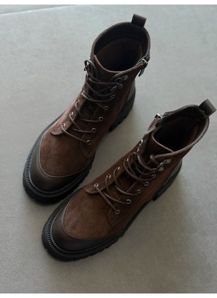 Acı kahve gerçek deri postal