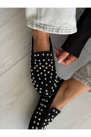 Siyah Troklu loafer ayakkabı 