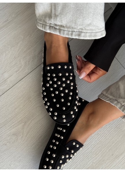Siyah Troklu loafer ayakkabı 