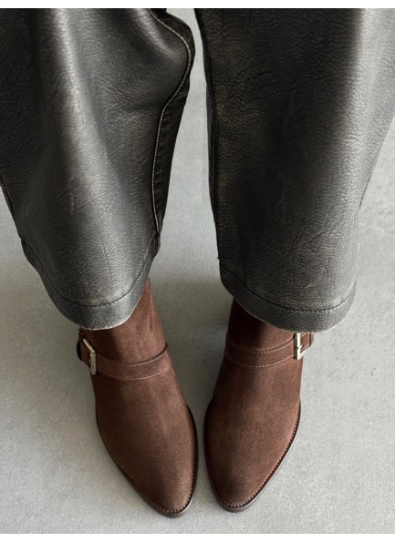 Acı kahve western hakiki deri bot