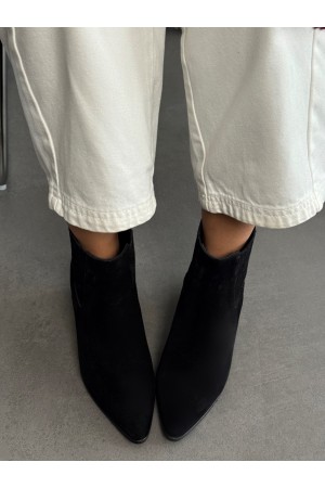 Siyah western hakiki deri bot