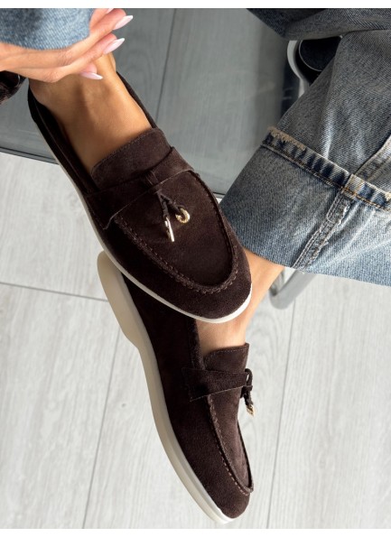 Acı kahve deri loafer
