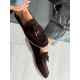 Acı kahve deri loafer