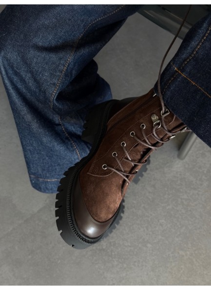 Acı kahve gerçek deri postal