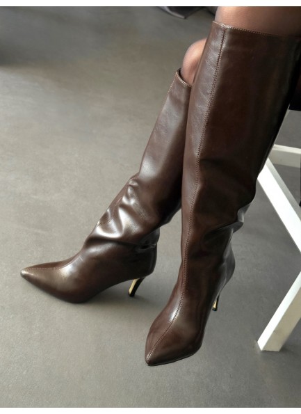Acı kahve rugan uzun çizme 