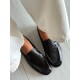 Siyah ince taban loafer ayakkabı 