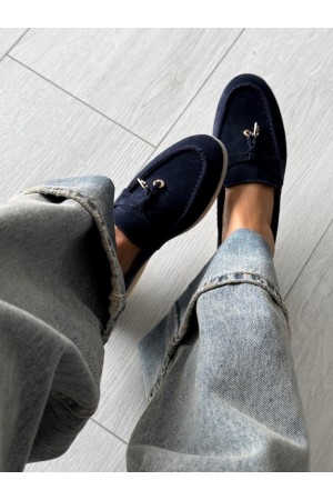 Lacivert deri loafer