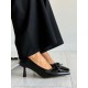 Siyah rugan fiyonklu stiletto 